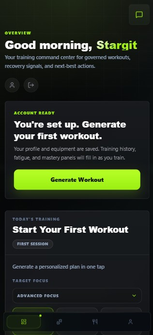Dashboard on mobile